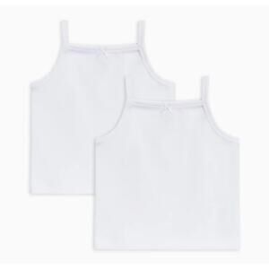 Colored Organics 2-Pack Kora Camisole Tank Set - White/Ivory - Size 2T